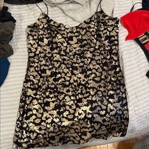 Sequin Leopard Print mini dress